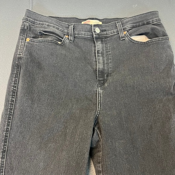 Signature by Levi Strauss Heritage High Rise Flare Jeans Black Size 12 W31 A6175 - Picture 2 of 11